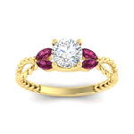 Load image into Gallery viewer, round-cut-twisted-leaf-pink-sapphire-split-engagement-ring-in-yellow-gold-fdenr1084gsadrpiangle5-nl-yg.jpg?v=1764581094
