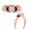 Load image into Gallery viewer, round-cut-twisted-leaf-ruby-split-engagement-ring-in-rose-gold-fdenr1084grudrangle3-nl-rg.jpg?v=1764581094