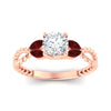 Load image into Gallery viewer, round-cut-twisted-leaf-ruby-split-engagement-ring-in-rose-gold-fdenr1084grudrangle5-nl-rg.jpg?v=1764581095