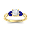 Load image into Gallery viewer, round-cut-twisted-leaf-sapphire-split-engagement-ring-in-yellow-gold-fdenr1084gsablangle5-nl-yg.jpg?v=1764581094