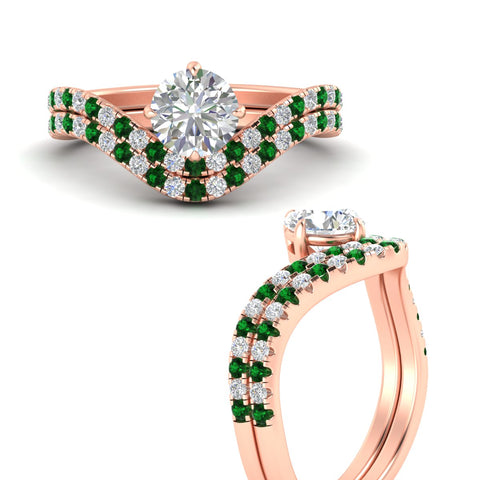 round-cut-twisted-pave-engagement-ring-with-curved-emerald-band-in-rose-gold-fdens11617rogemgrangle3-nl-rg.jpg
