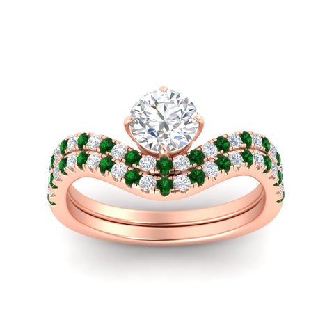 round-cut-twisted-pave-engagement-ring-with-curved-emerald-band-in-rose-gold-fdens11617rogemgrangle5-nl-rg.jpg