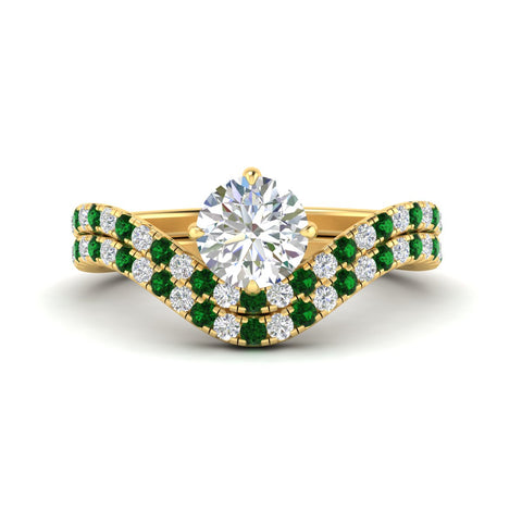 round-cut-twisted-pave-engagement-ring-with-curved-emerald-band-in-yellow-gold-fdens11617rogemgrsleep-nl-yg.jpg