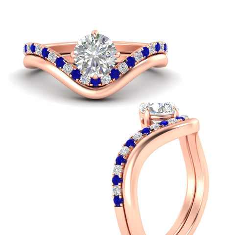 Round Cut Curved Lab Grown Diamond Ring With Plain Band