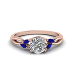Load image into Gallery viewer, round-cut-twisted-petal-diamond-engagement-ring-with-blue-sapphire-in-14K-rose-gold-FD8300RORGSABL-NL-RG.jpg
