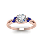 Load image into Gallery viewer, round-cut-twisted-petal-diamond-engagement-ring-with-blue-sapphire-in-14K-rose-gold-FD8300RORGSABL-NL-RG.jpg
