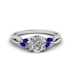 Load image into Gallery viewer, round-cut-twisted-petal-diamond-engagement-ring-with-blue-sapphire-in-14K-white-gold-FD8300RORGSABL-NL-WG.jpg
