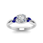 Load image into Gallery viewer, round-cut-twisted-petal-diamond-engagement-ring-with-blue-sapphire-in-14K-white-gold-FD8300RORGSABL-NL-WG.jpg
