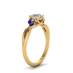 Load image into Gallery viewer, round-cut-twisted-petal-diamond-engagement-ring-with-blue-sapphire-in-14K-yellow-gold-FD8300RORGSABL-NL-YG.jpg
