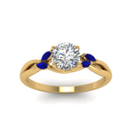 Load image into Gallery viewer, round-cut-twisted-petal-diamond-engagement-ring-with-blue-sapphire-in-14K-yellow-gold-FD8300RORGSABL-NL-YG.jpg
