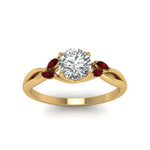 Load image into Gallery viewer, round-cut-twisted-petal-diamond-engagement-ring-with-ruby-in-14K-yellow-gold-FD8300RORGRUDR-NL-YG.jpg
