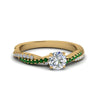 Load image into Gallery viewer, round-cut-twisted-vine-diamond-engagement-ring-for-women-with-emerald-in-14K-yellow-gold-FD8233RORGEMGR-NL-YG.jpg