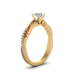 Load image into Gallery viewer, round-cut-twisted-vine-diamond-engagement-ring-for-women-with-orange-sapphire-in-14K-yellow-gold-FD8233RORGSAOR-NL-YG.jpg
