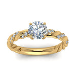 Load image into Gallery viewer, round-cut-twisted-vine-engagement-ring-in-yellow-gold-FD9127RORANGLE5-NL-YG
