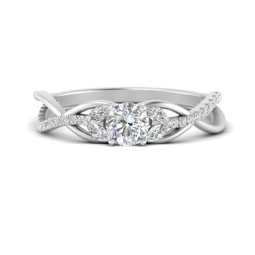 Twisted Vine Floral Engagement Ring