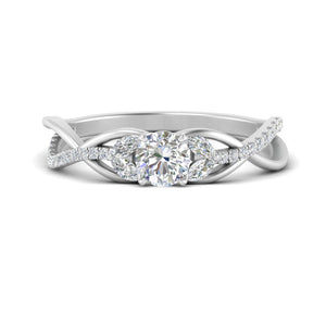 Twisted Vine Floral Diamond Engagement Ring