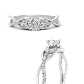Twisted Vine Floral Engagement Ring