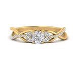 Load image into Gallery viewer, round-cut-twisted-vine-floral-diamond-engagement-ring-in-FD10977RORANGLE3-NL-YG
