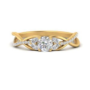 Twisted Vine Floral Diamond Engagement Ring