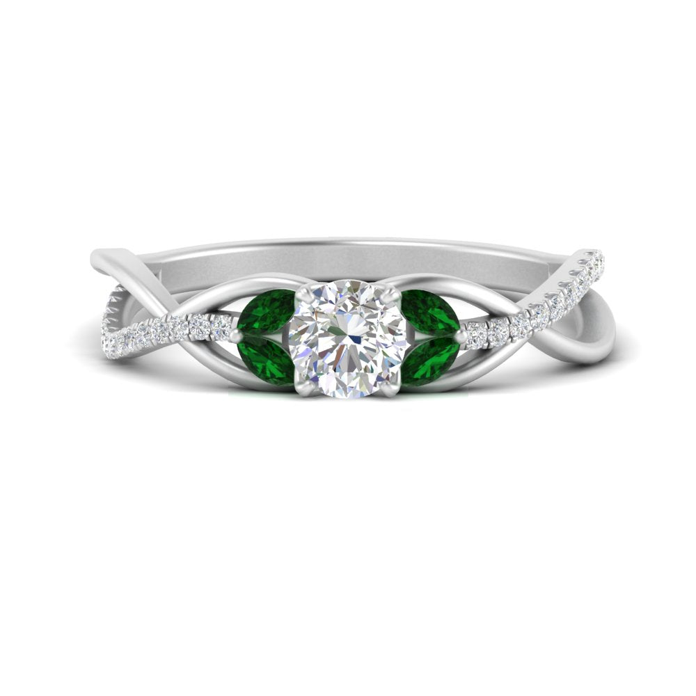 round-cut-twisted-vine-floral-diamond-engagement-ring-with-emerald-in-FD10977RORGEMGRANGLE3-NL-WG