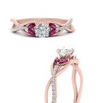 Load image into Gallery viewer, round-cut-twisted-vine-floral-diamond-engagement-ring-with-pink-sapphire-in-FD10977RORGSADRPIANGLE3-NL-RG
