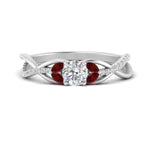 Load image into Gallery viewer, round-cut-twisted-vine-floral-diamond-engagement-ring-with-ruby-in-FD10977RORGRUDRANGLE3-NL-WG
