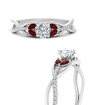Load image into Gallery viewer, round-cut-twisted-vine-floral-diamond-engagement-ring-with-ruby-in-FD10977RORGRUDRANGLE3-NL-WG
