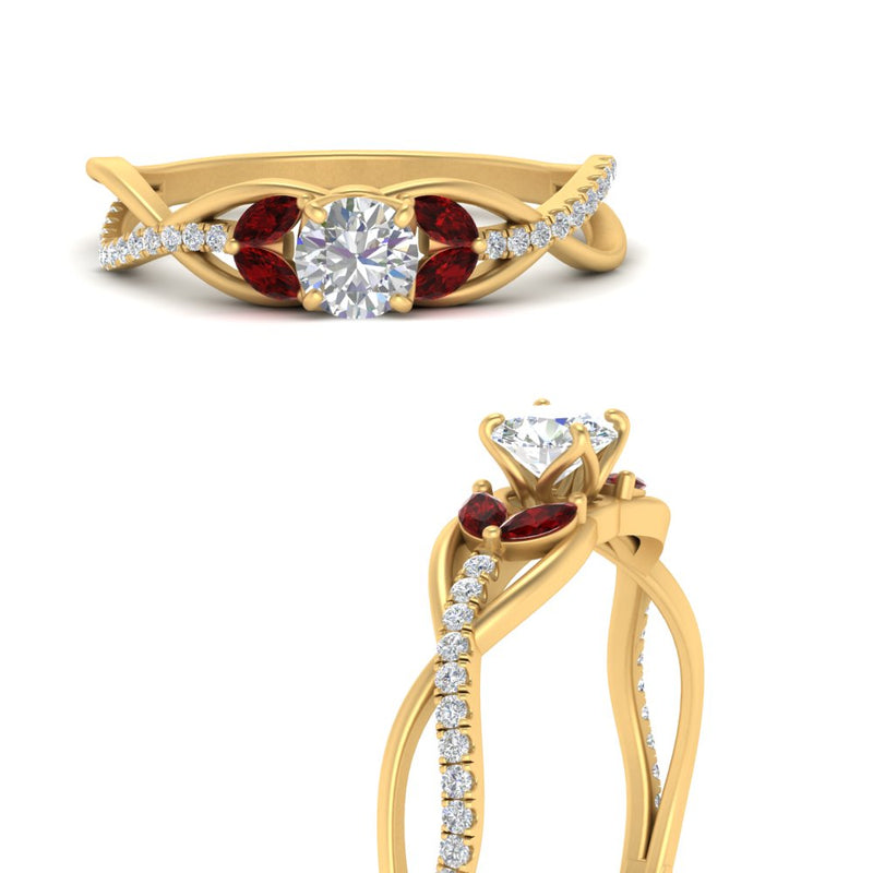 round-cut-twisted-vine-floral-diamond-engagement-ring-with-ruby-in-FD10977RORGRUDRANGLE3-NL-YG