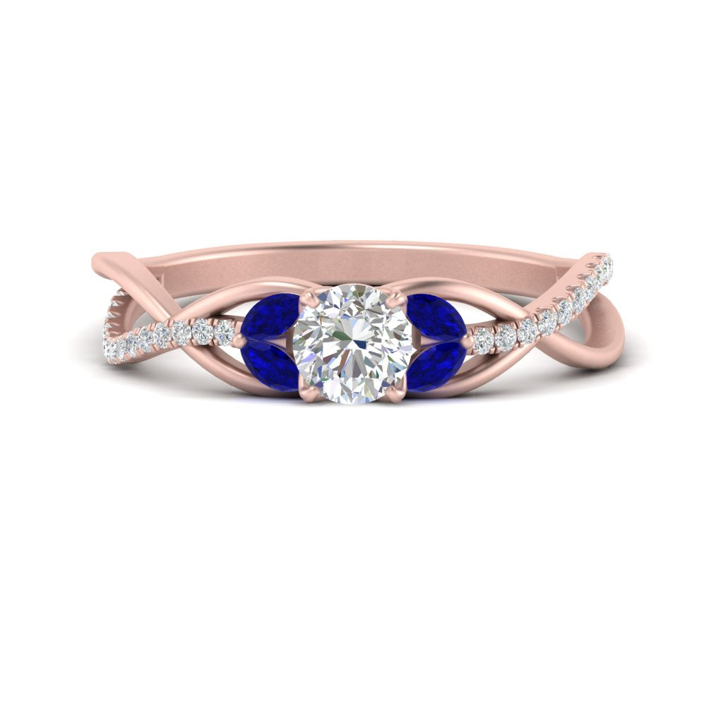 round-cut-twisted-vine-floral-diamond-engagement-ring-with-sapphire-in-FD10977RORGSABLANGLE3-NL-RG