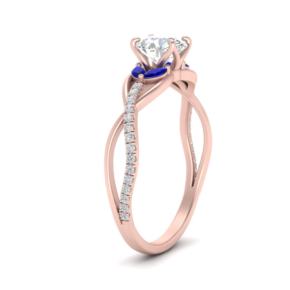 round-cut-twisted-vine-floral-diamond-engagement-ring-with-sapphire-in-FD10977RORGSABLANGLE3-NL-RG