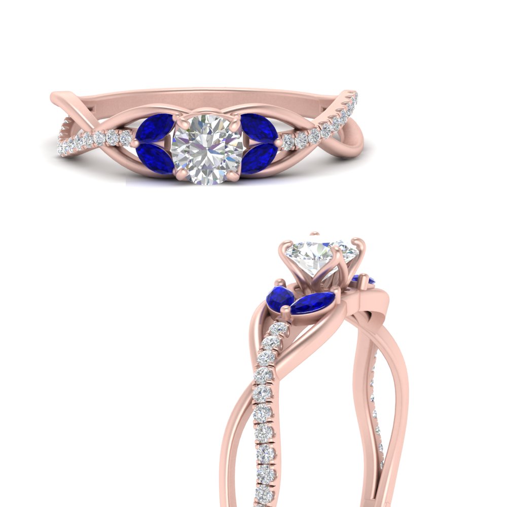 round-cut-twisted-vine-floral-diamond-engagement-ring-with-sapphire-in-FD10977RORGSABLANGLE3-NL-RG