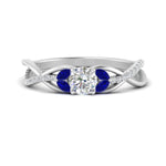 Load image into Gallery viewer, round-cut-twisted-vine-floral-diamond-engagement-ring-with-sapphire-in-FD10977RORGSABLANGLE3-NL-WG
