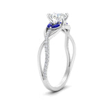 Load image into Gallery viewer, round-cut-twisted-vine-floral-diamond-engagement-ring-with-sapphire-in-FD10977RORGSABLANGLE3-NL-WG
