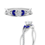 Load image into Gallery viewer, round-cut-twisted-vine-floral-diamond-engagement-ring-with-sapphire-in-FD10977RORGSABLANGLE3-NL-WG
