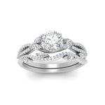 Load image into Gallery viewer, round-cut-twisted-vine-luxury-diamond-bridal-ring-set-in-white-gold-FDENR3211ROANGLE3-NL-WG
