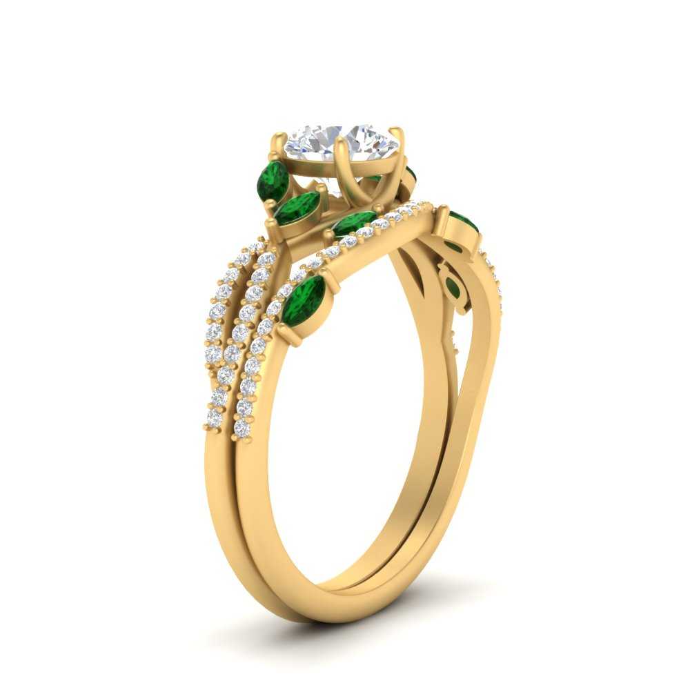 round-cut-twisted-vine-luxury-emerald-bridal-ring-set-in-yellow-gold-FDENR3211ROGEMGRANGLE3-NL-YG