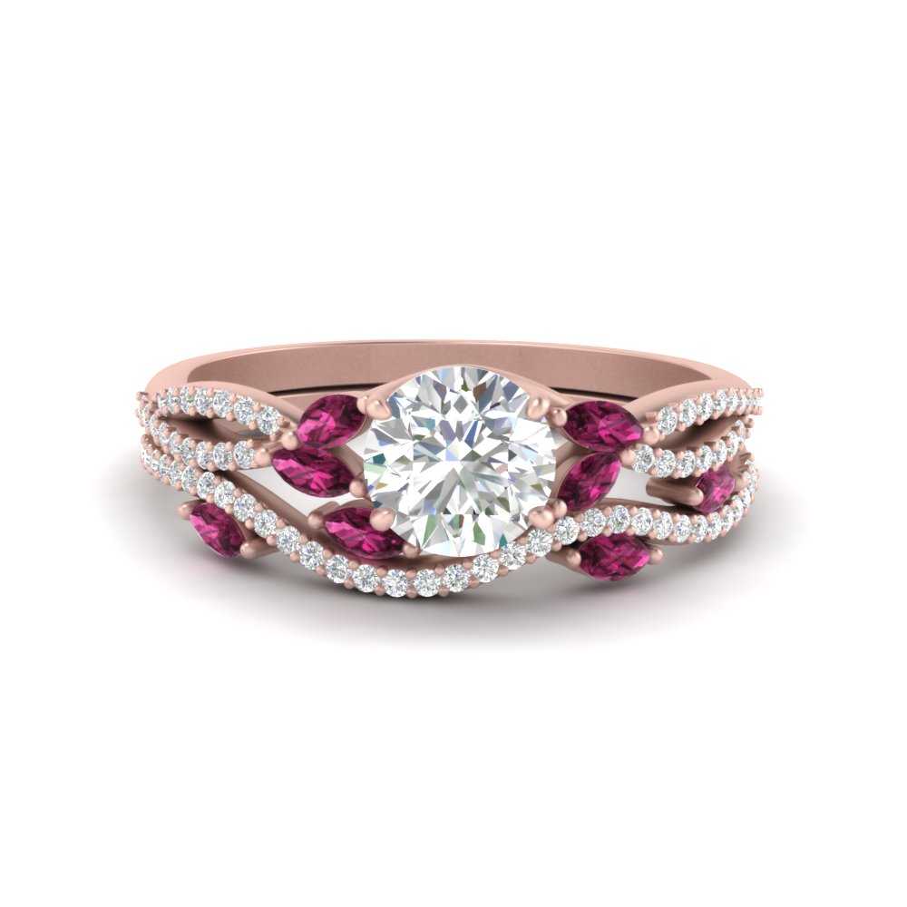 round-cut-twisted-vine-luxury-pink-sapphire-bridal-ring-set-in-rose-gold-FDENR3211ROGSADRPIANGLE3-NL-RG