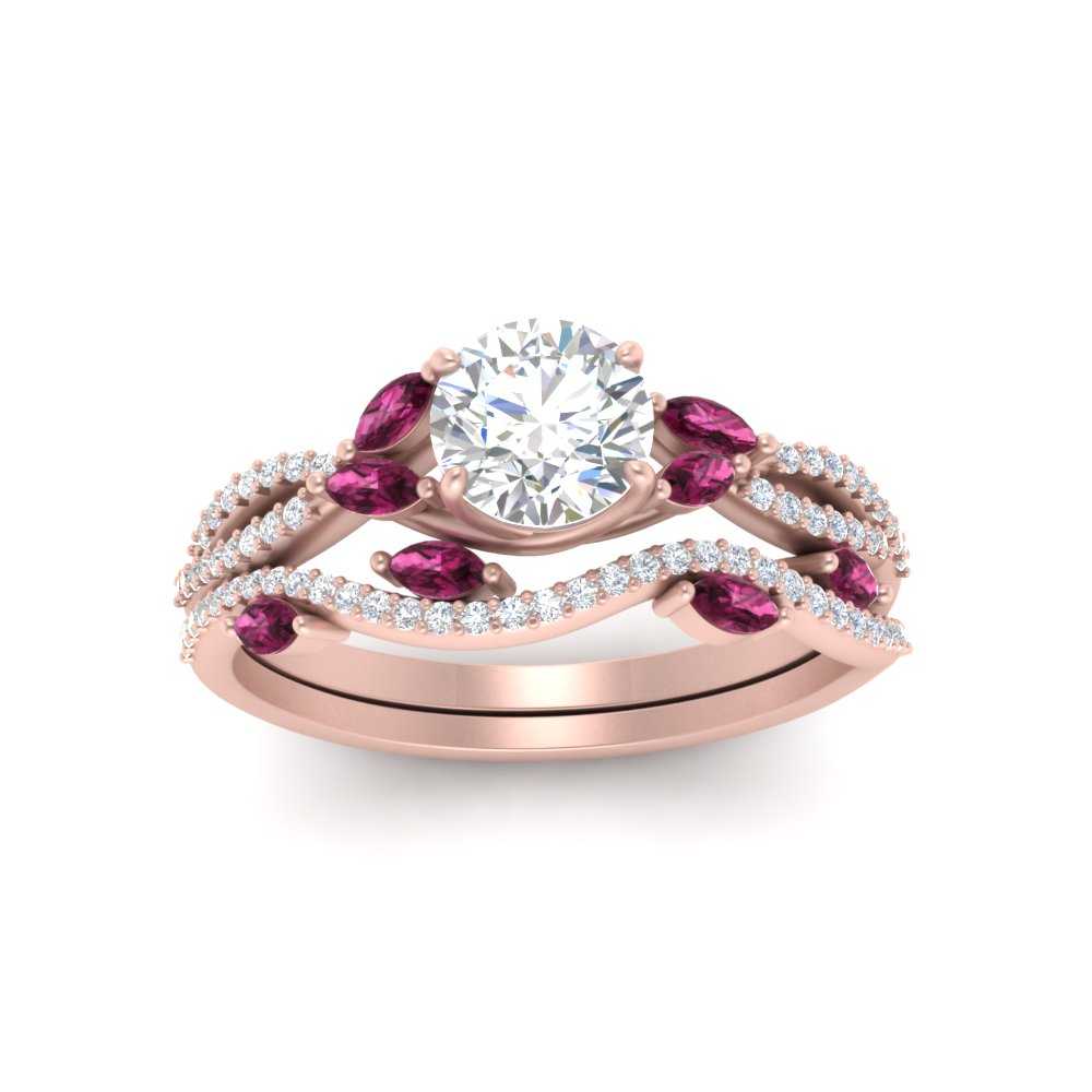 round-cut-twisted-vine-luxury-pink-sapphire-bridal-ring-set-in-rose-gold-FDENR3211ROGSADRPIANGLE3-NL-RG
