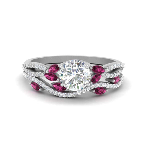 round-cut-twisted-vine-luxury-pink-sapphire-bridal-ring-set-in-white-gold-FDENR3211ROGSADRPIANGLE3-NL-WG