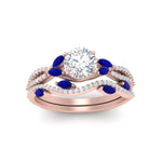 Load image into Gallery viewer, round-cut-twisted-vine-luxury-sapphire-bridal-ring-set-in-rose-gold-FDENR3211ROGSABLANGLE3-NL-RG
