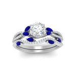 Load image into Gallery viewer, round-cut-twisted-vine-luxury-sapphire-bridal-ring-set-in-white-gold-FDENR3211ROGSABLANGLE3-NL-WG
