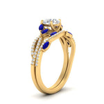 Load image into Gallery viewer, round-cut-twisted-vine-luxury-sapphire-bridal-ring-set-in-yellow-gold-FDENR3211ROGSABLANGLE3-NL-YG
