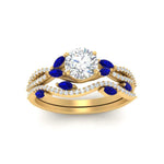 Load image into Gallery viewer, round-cut-twisted-vine-luxury-sapphire-bridal-ring-set-in-yellow-gold-FDENR3211ROGSABLANGLE3-NL-YG
