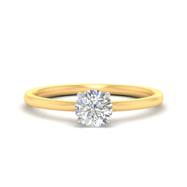 Two Tone Comfort Fit Solitaire Ring