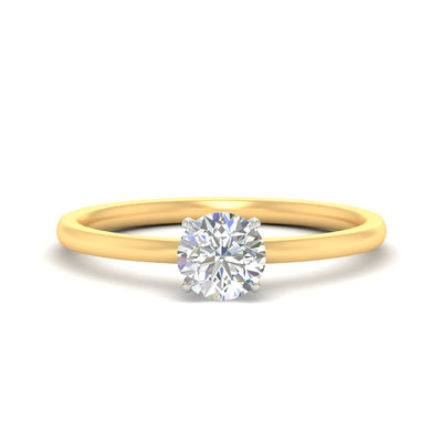 Two Tone Comfort Fit Solitaire Ring