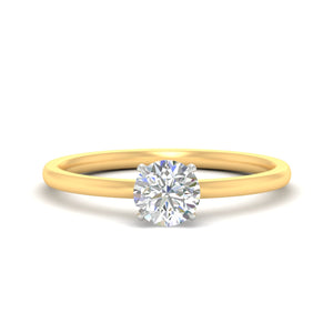 Round Two Tone Comfort Fit Solitaire Diamond Ring