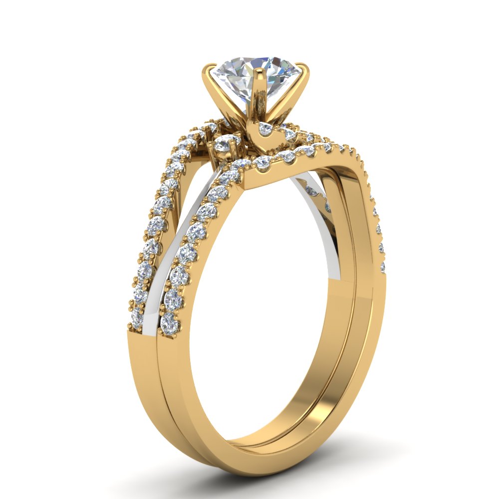 round-cut-two-tone-3-stone-diamond-swirl-bridal-set-in-FDO50895RO-NL-YG