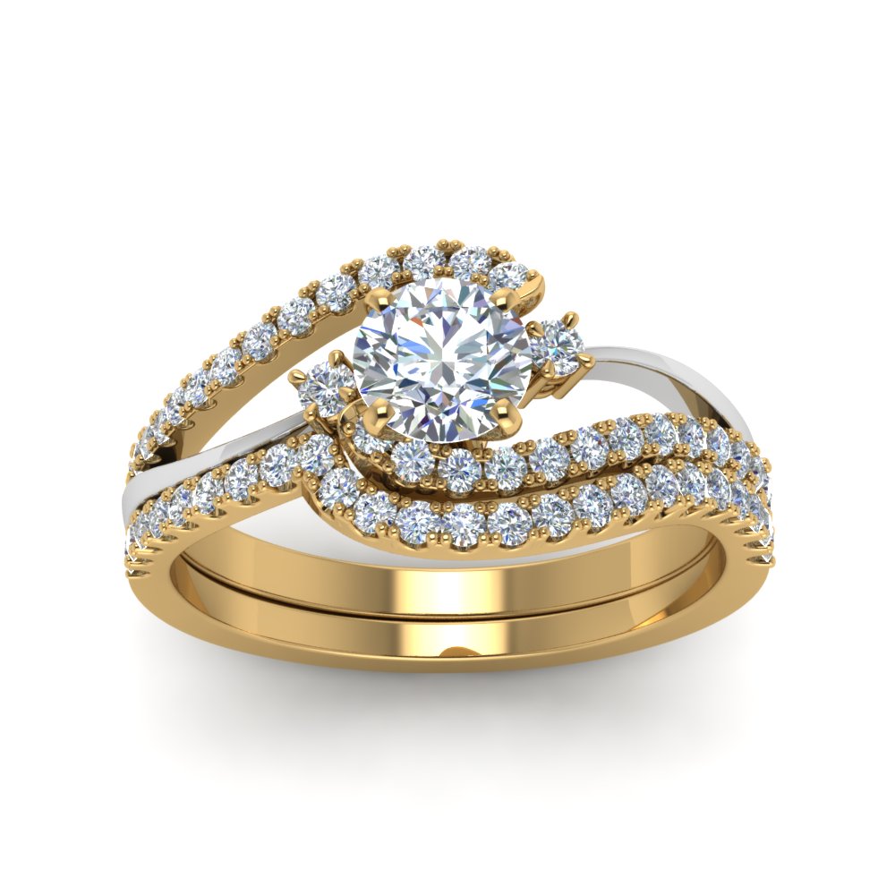 round-cut-two-tone-3-stone-diamond-swirl-bridal-set-in-FDO50895RO-NL-YG