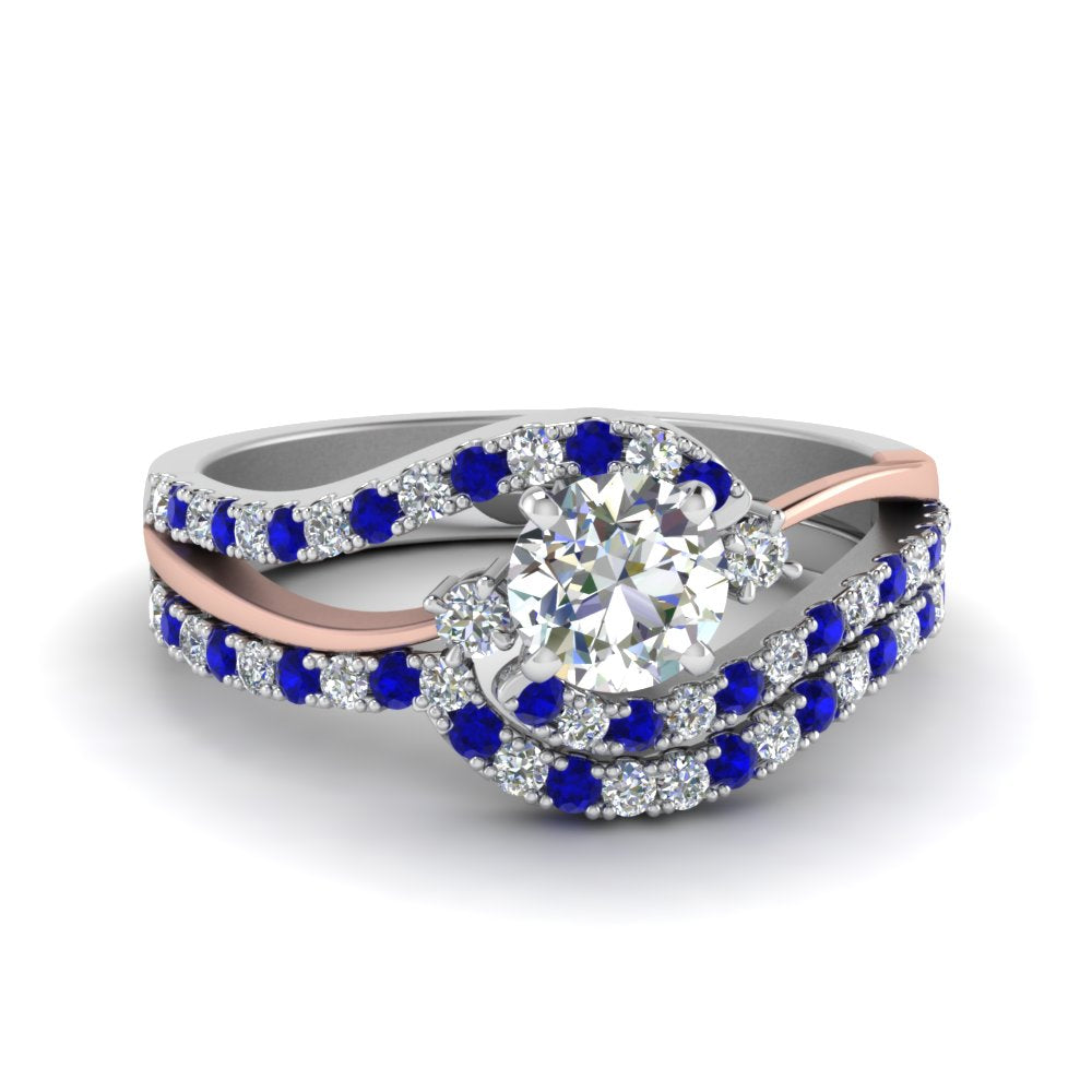 round-cut-two-tone-3-stone-diamond-swirl-bridal-set-with-blue-sapphire-in-FDO50895ROGSABL-NL-WG