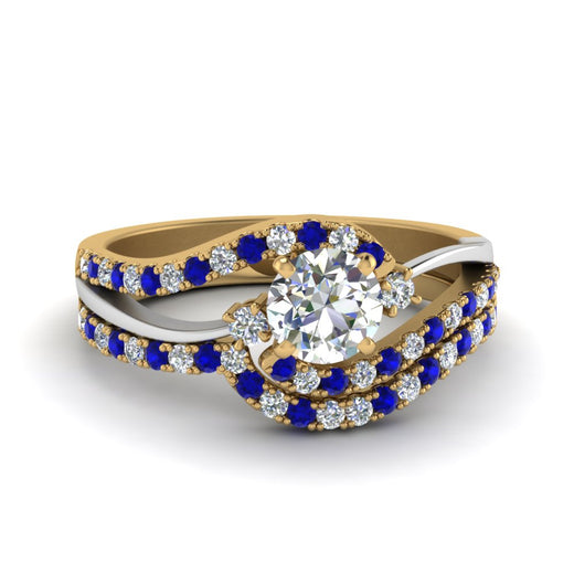 round-cut-two-tone-3-stone-diamond-swirl-bridal-set-with-blue-sapphire-in-FDO50895ROGSABL-NL-YG